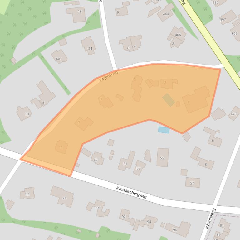 Kaart van postcodegebied 6523MB.