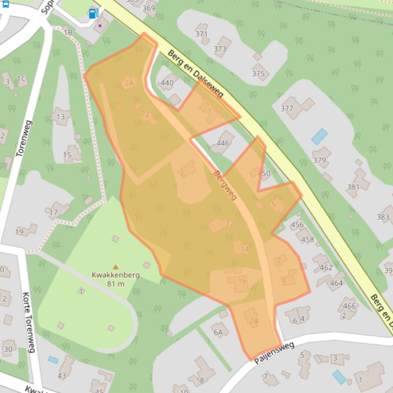 Kaart van postcodegebied 6523MD.