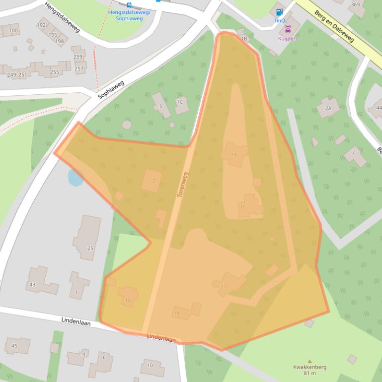 Kaart van postcodegebied 6523ME.