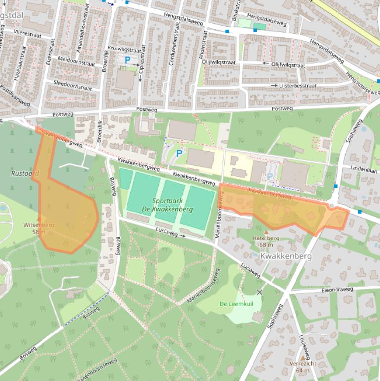 Kaart van postcodegebied 6523MN.