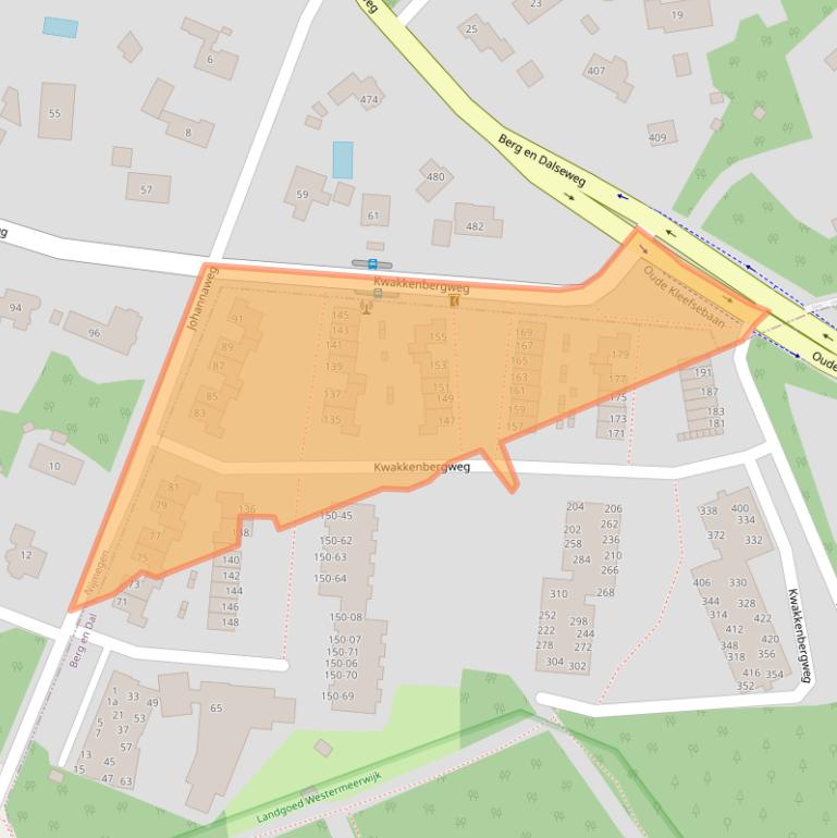 Kaart van postcodegebied 6523MS.