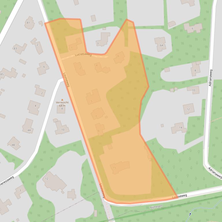 Kaart van postcodegebied 6523NA.