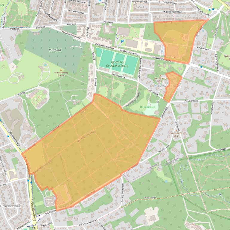 Kaart van postcodegebied 6523NJ.
