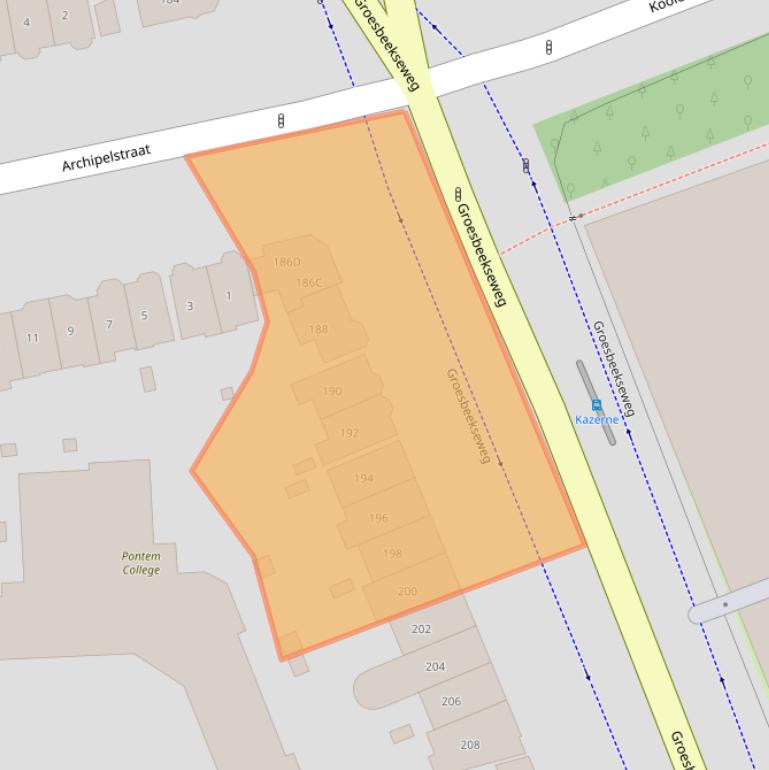 Kaart van postcodegebied 6523PC.