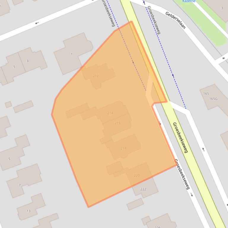 Kaart van postcodegebied 6523PE.