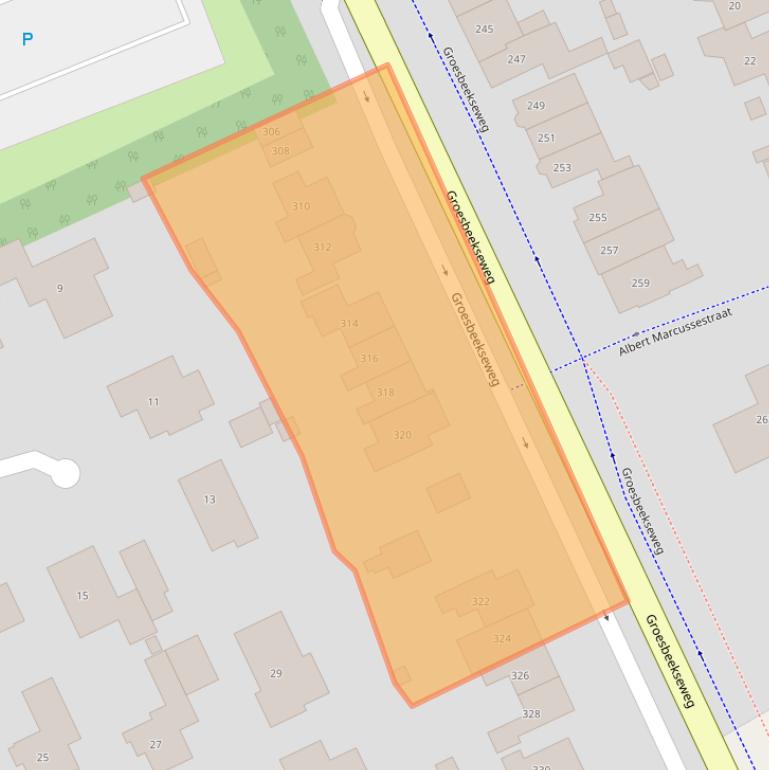 Kaart van postcodegebied 6523PK.