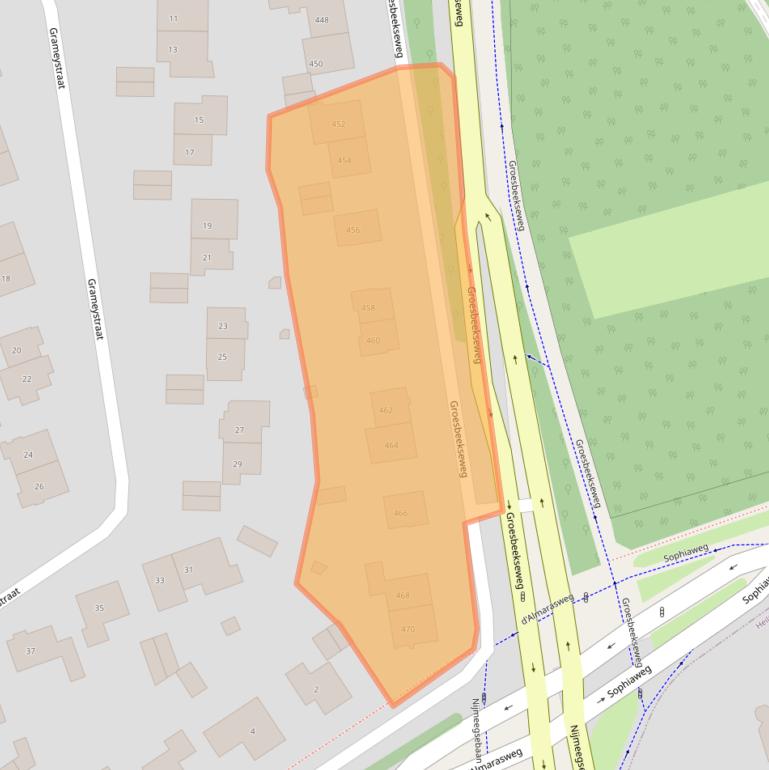 Kaart van postcodegebied 6523PS.