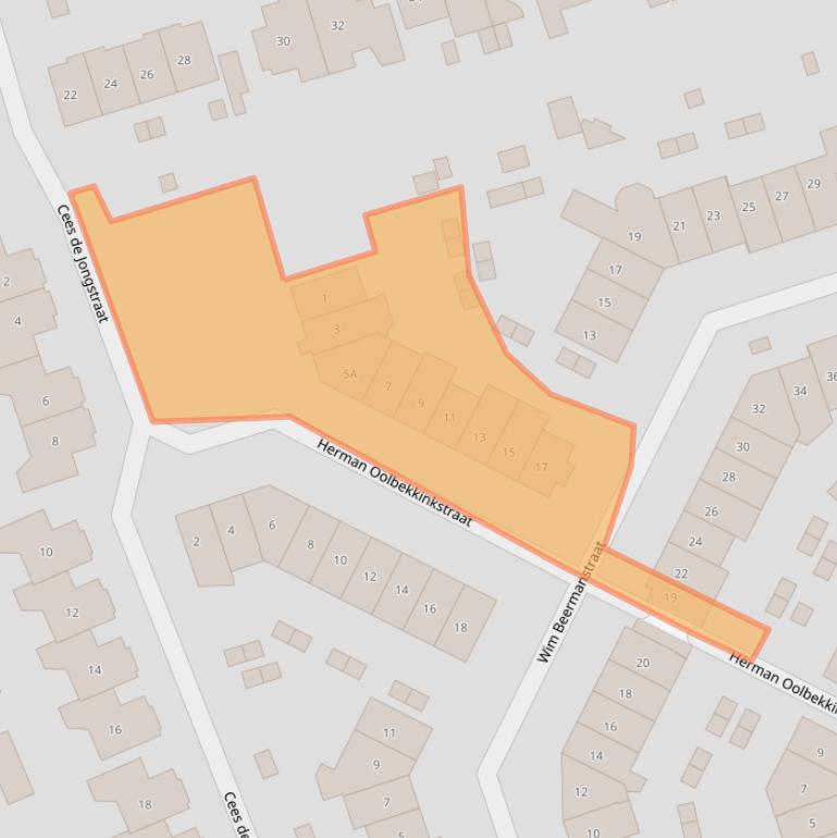 Kaart van postcodegebied 6523RA.