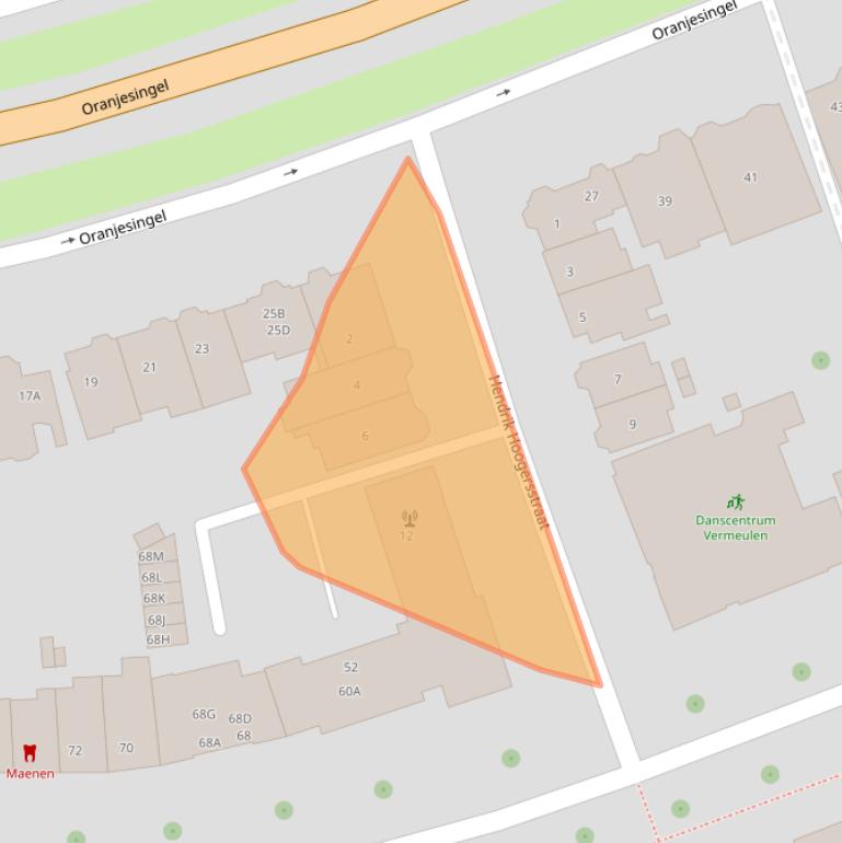 Kaart van postcodegebied 6524AB.