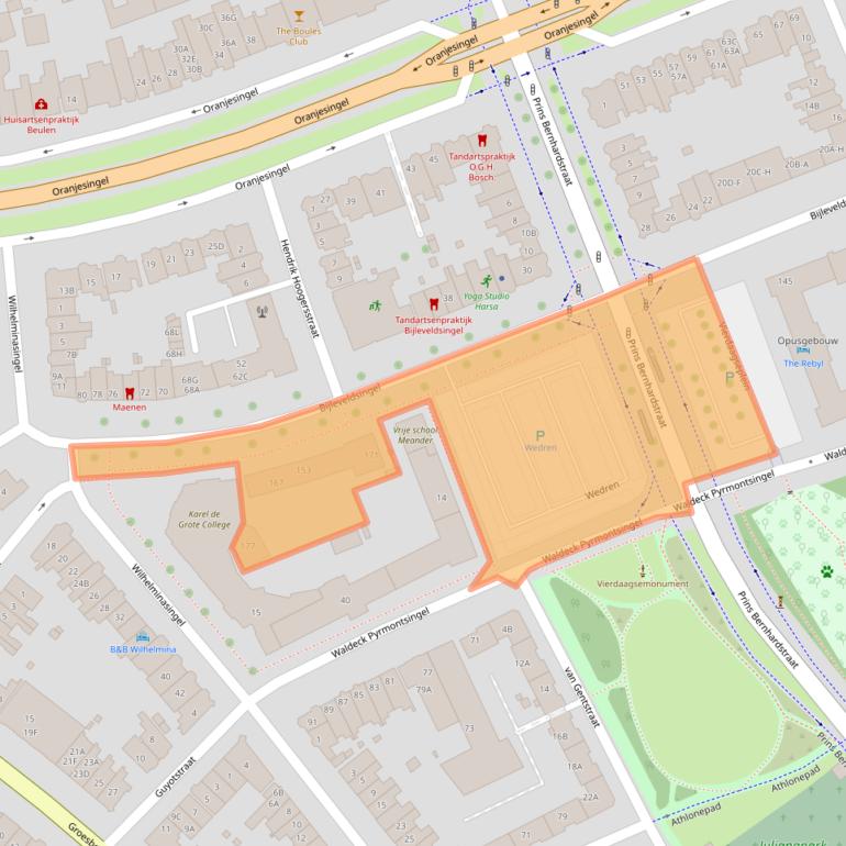 Kaart van postcodegebied 6524AC.