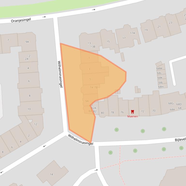 Kaart van postcodegebied 6524AH.