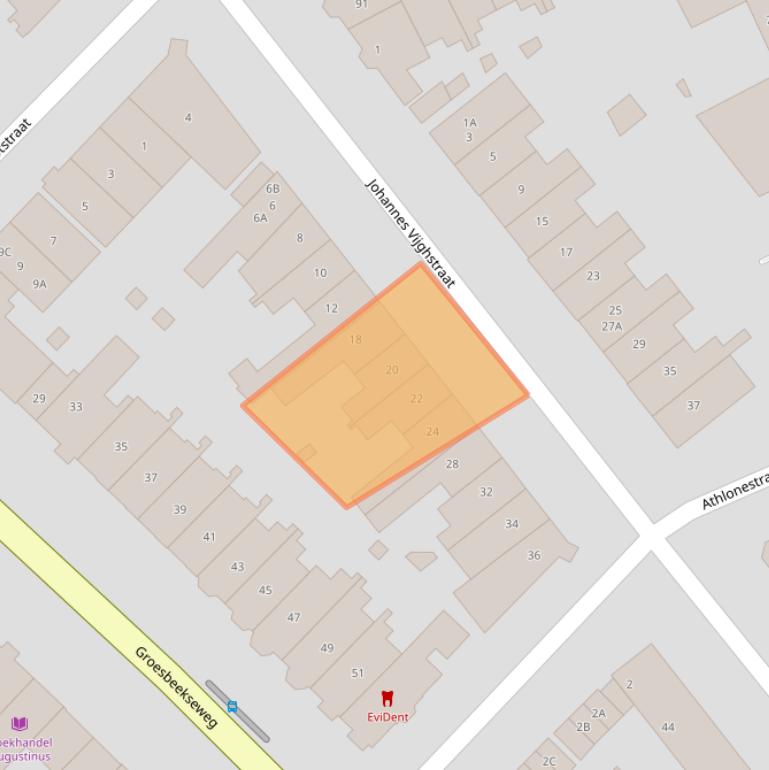 Kaart van postcodegebied 6524BS.