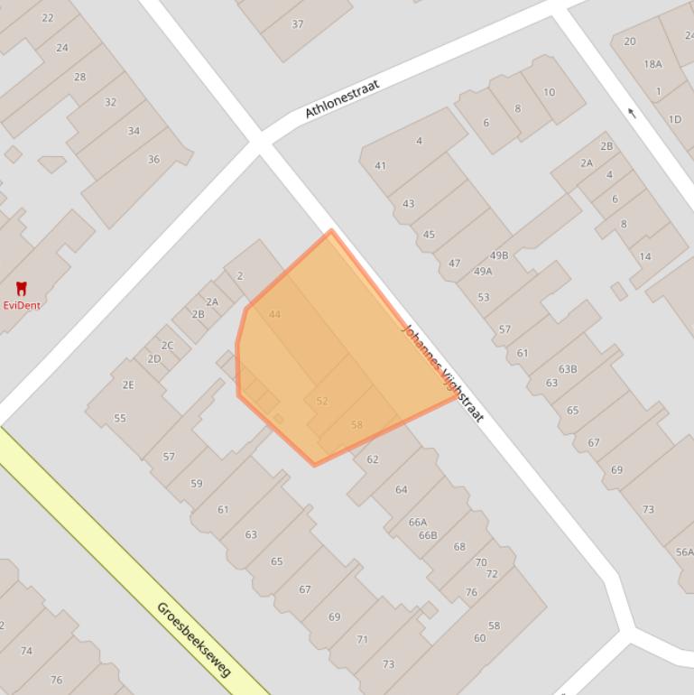 Kaart van postcodegebied 6524BV.