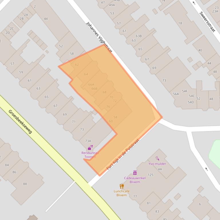 Kaart van postcodegebied 6524BW.