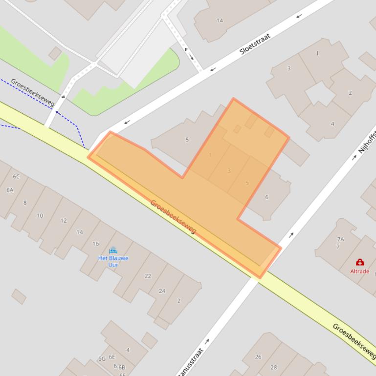 Kaart van postcodegebied 6524CJ.