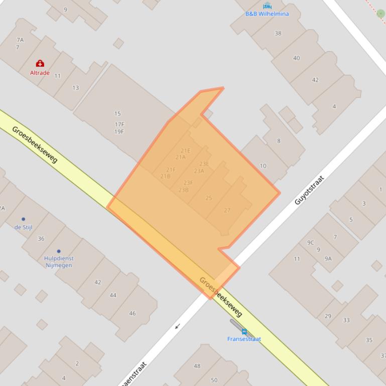 Kaart van postcodegebied 6524CL.