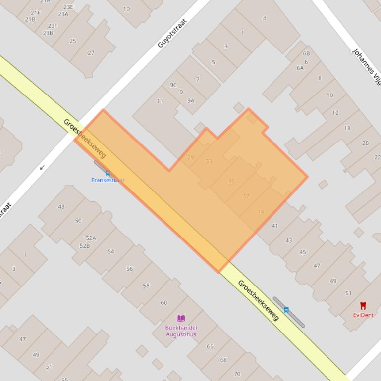 Kaart van postcodegebied 6524CM.