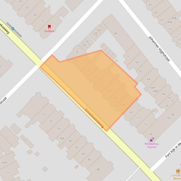 Kaart van postcodegebied 6524CP.