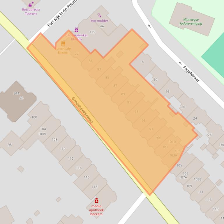 Kaart van postcodegebied 6524CS.