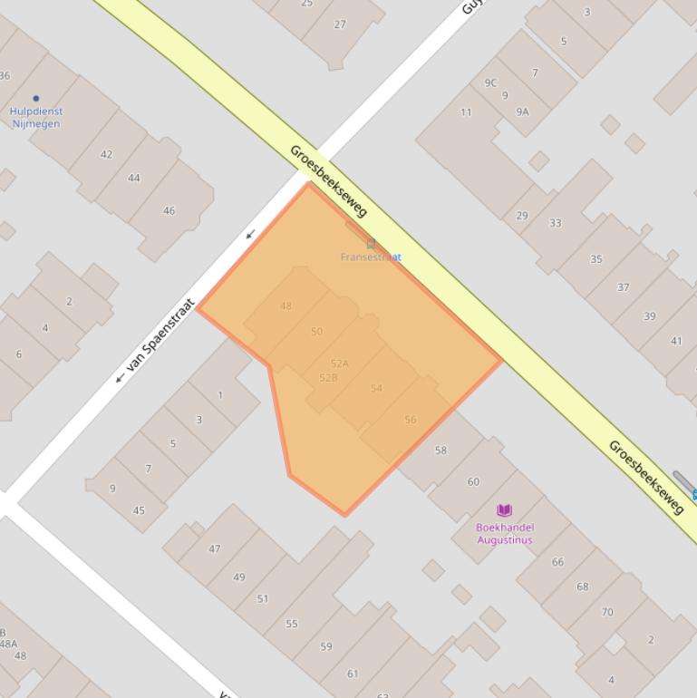 Kaart van postcodegebied 6524DE.