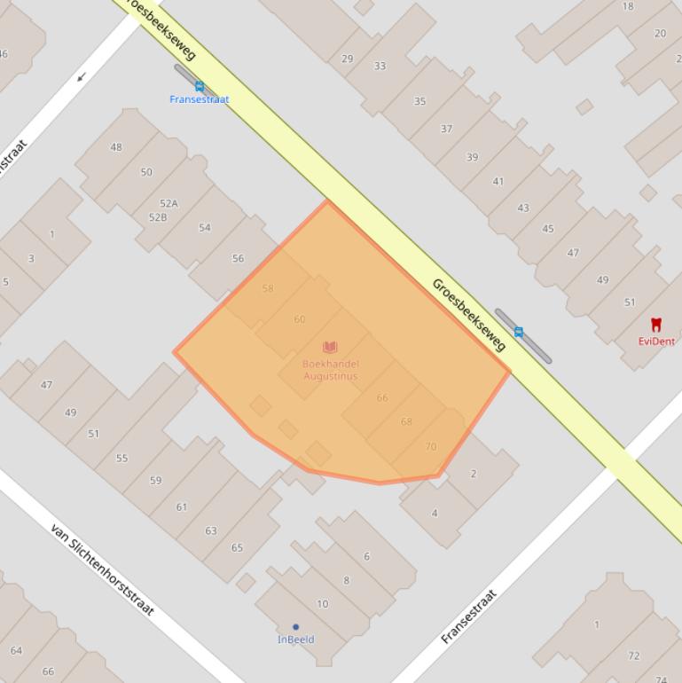 Kaart van postcodegebied 6524DG.