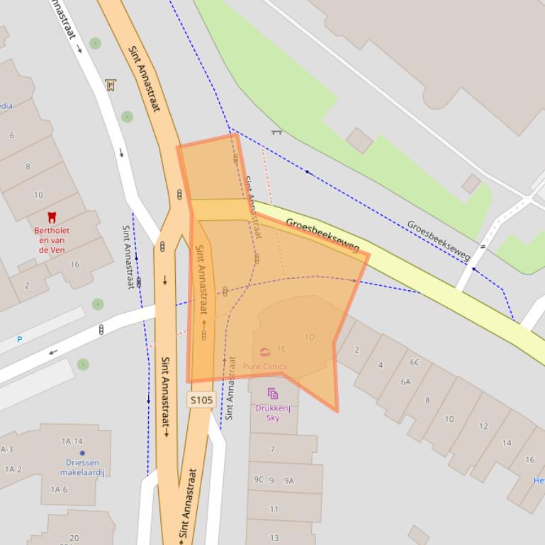 Kaart van postcodegebied 6524EA.