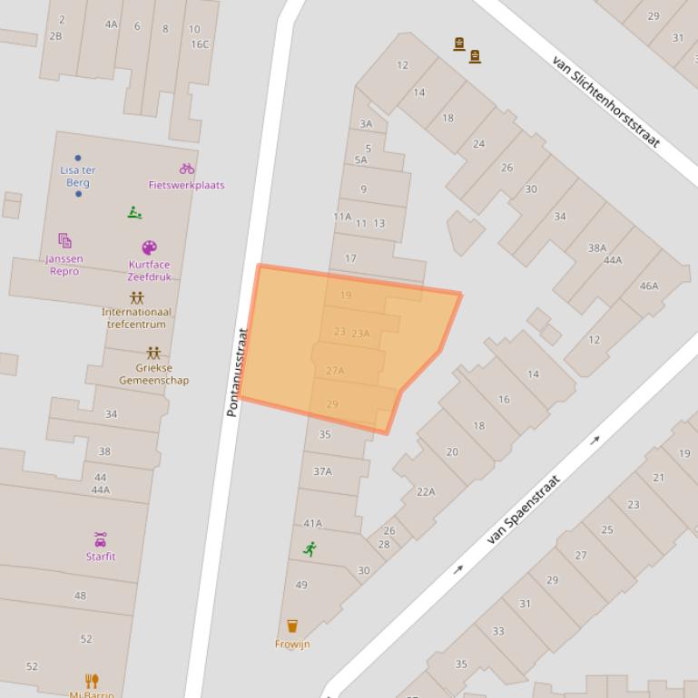 Kaart van postcodegebied 6524HB.