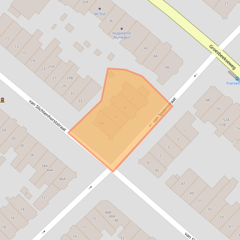 Kaart van postcodegebied 6524HL.