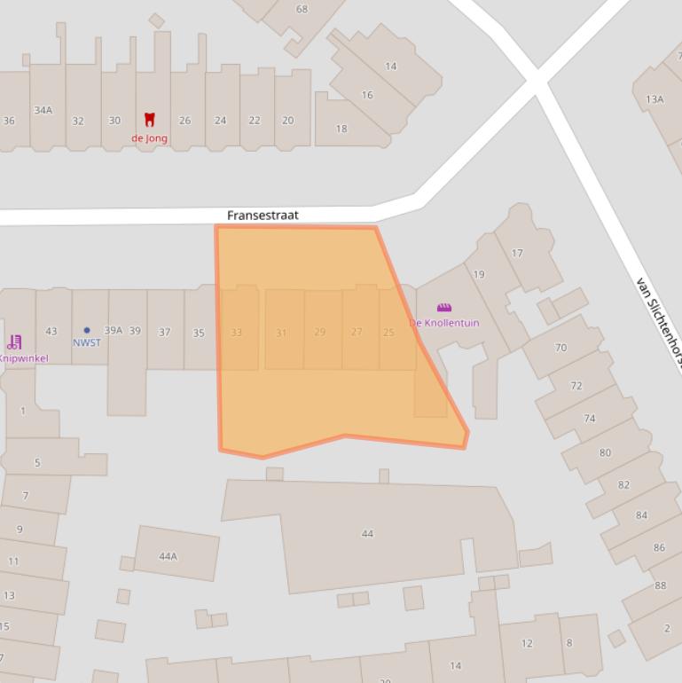 Kaart van postcodegebied 6524HS.