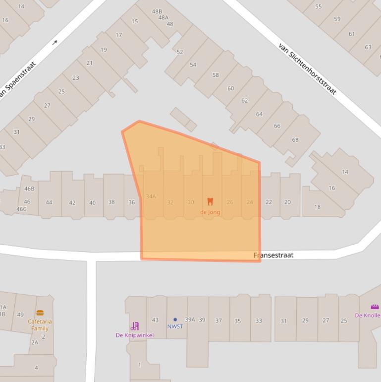 Kaart van postcodegebied 6524JC.