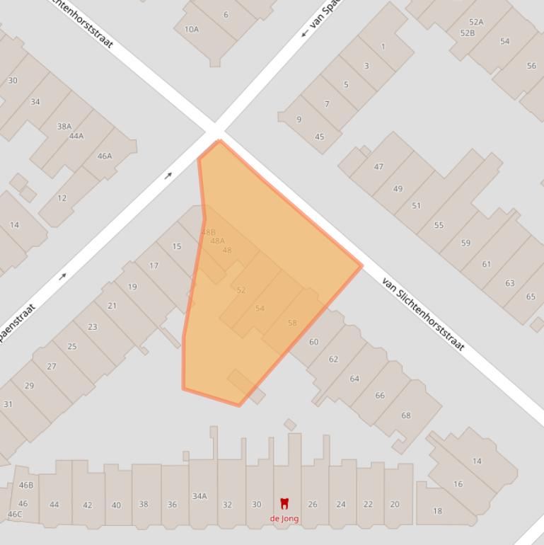 Kaart van postcodegebied 6524JS.