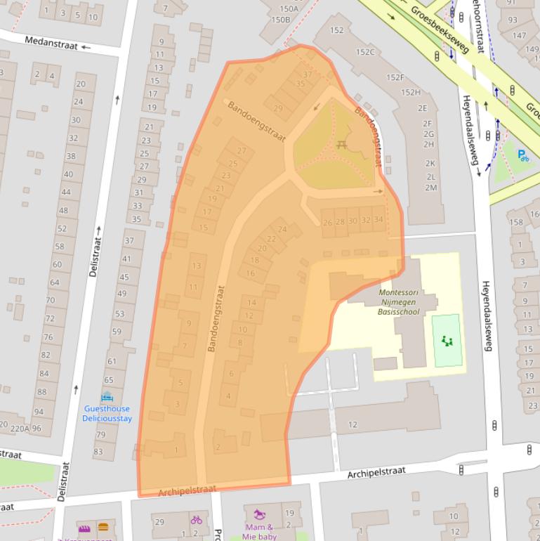 Kaart van postcodegebied 6524KZ.