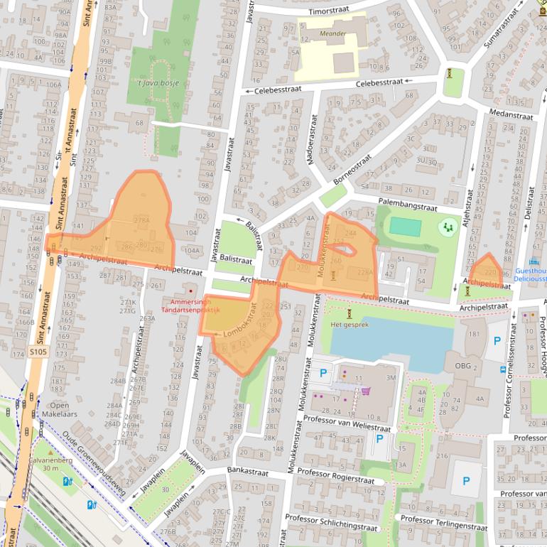 Kaart van postcodegebied 6524LR.