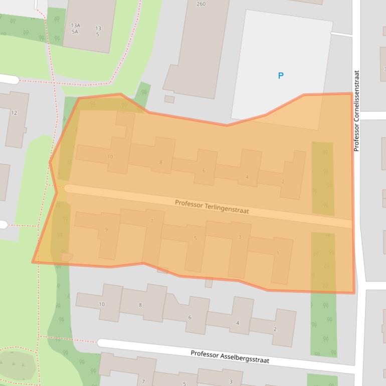Kaart van postcodegebied 6524MZ.