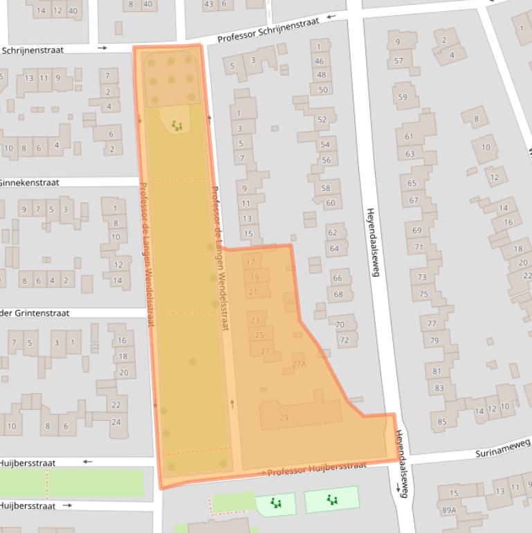 Kaart van postcodegebied 6524RL.