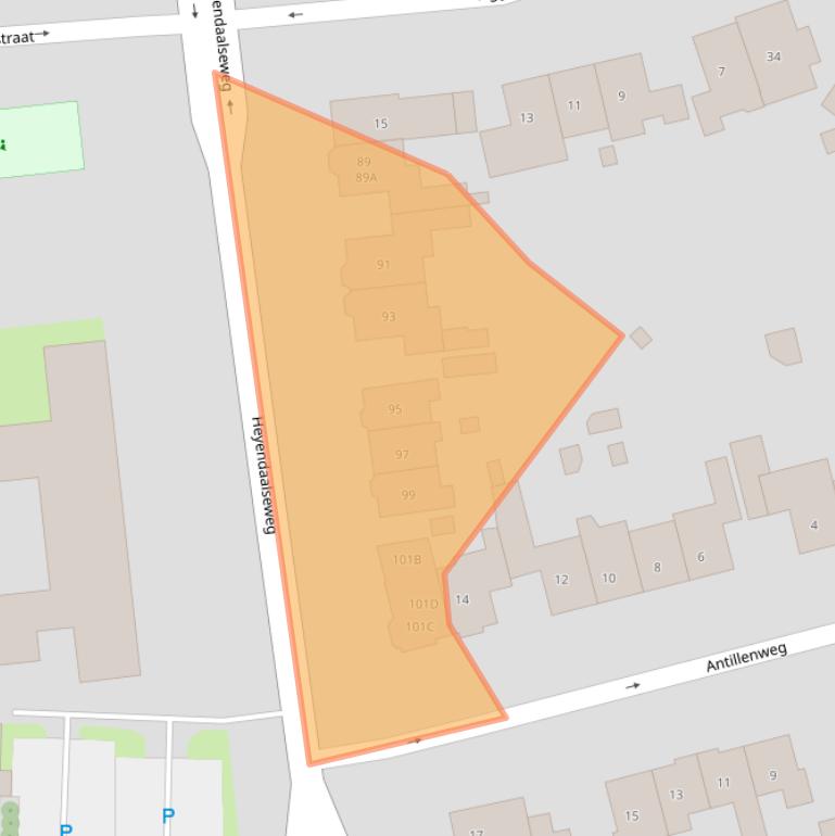 Kaart van postcodegebied 6524SJ.
