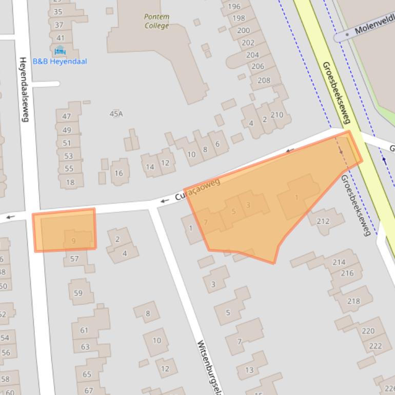 Kaart van postcodegebied 6524ST.