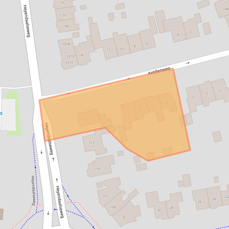 Kaart van postcodegebied 6524SZ.