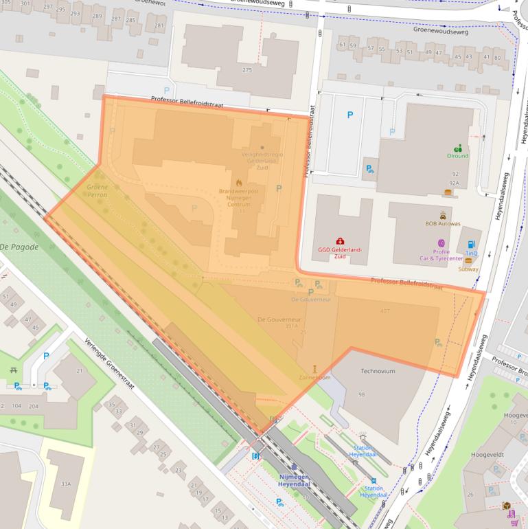 Kaart van postcodegebied 6525AG.