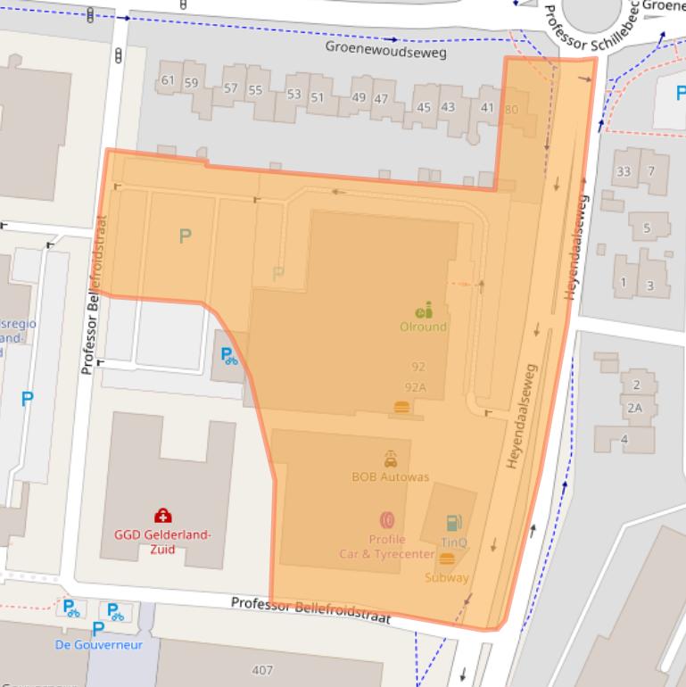 Kaart van postcodegebied 6525AK.