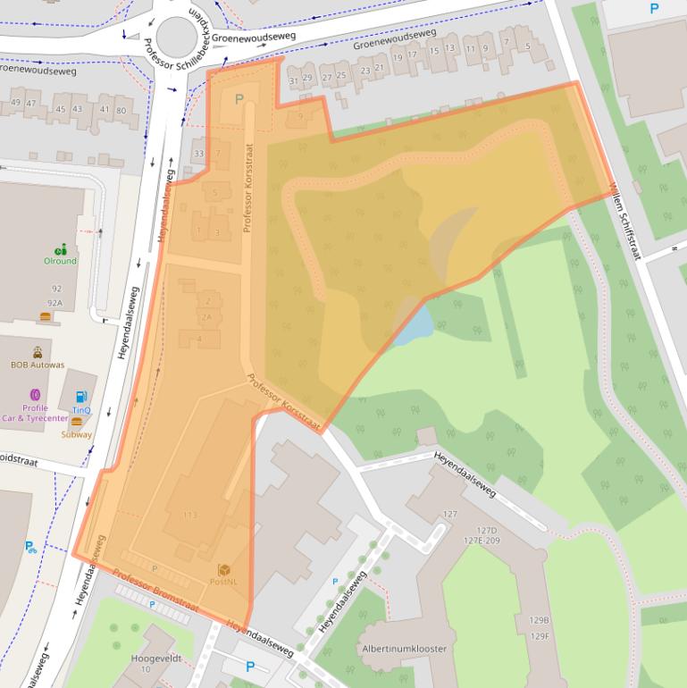 Kaart van postcodegebied 6525AL.