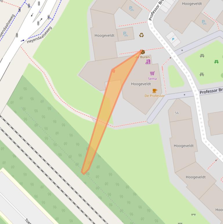 Kaart van postcodegebied 6525BA.