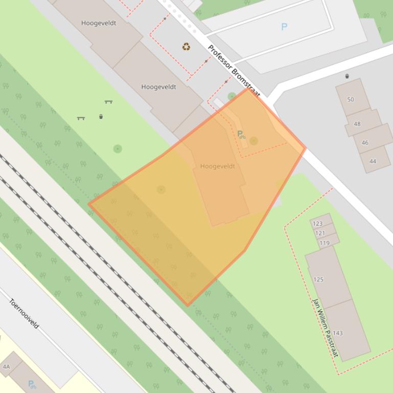 Kaart van postcodegebied 6525BJ.