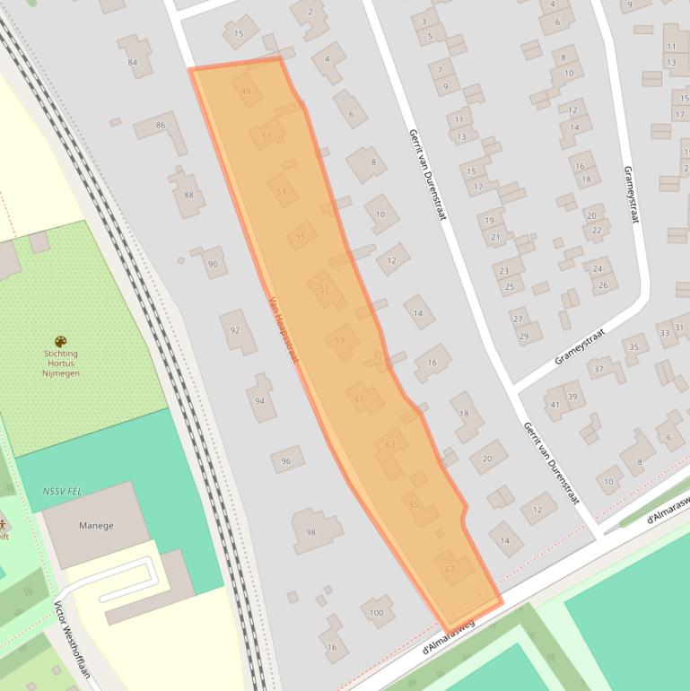 Kaart van postcodegebied 6525CB.