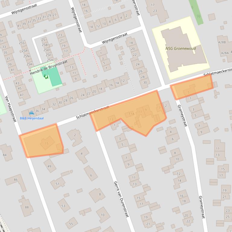 Kaart van postcodegebied 6525DG.