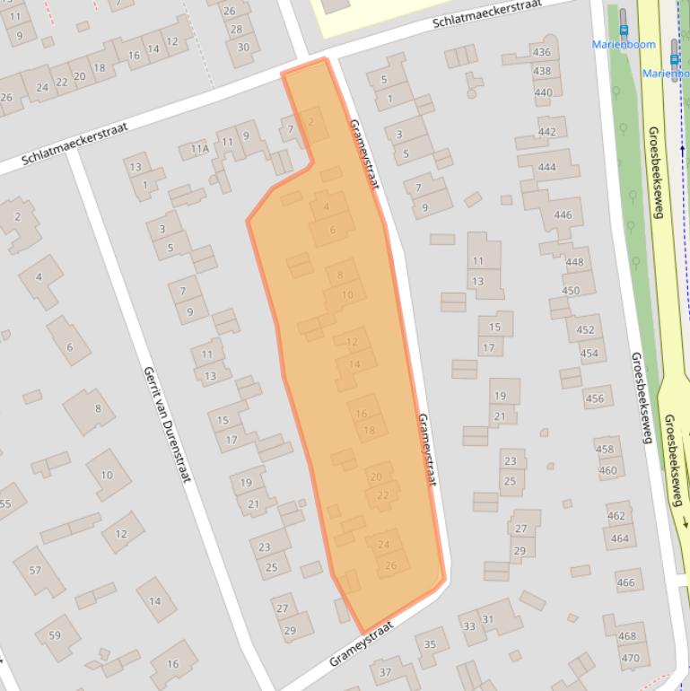 Kaart van postcodegebied 6525DP.