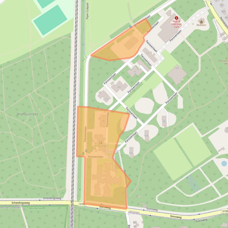 Kaart van postcodegebied 6525DZ.