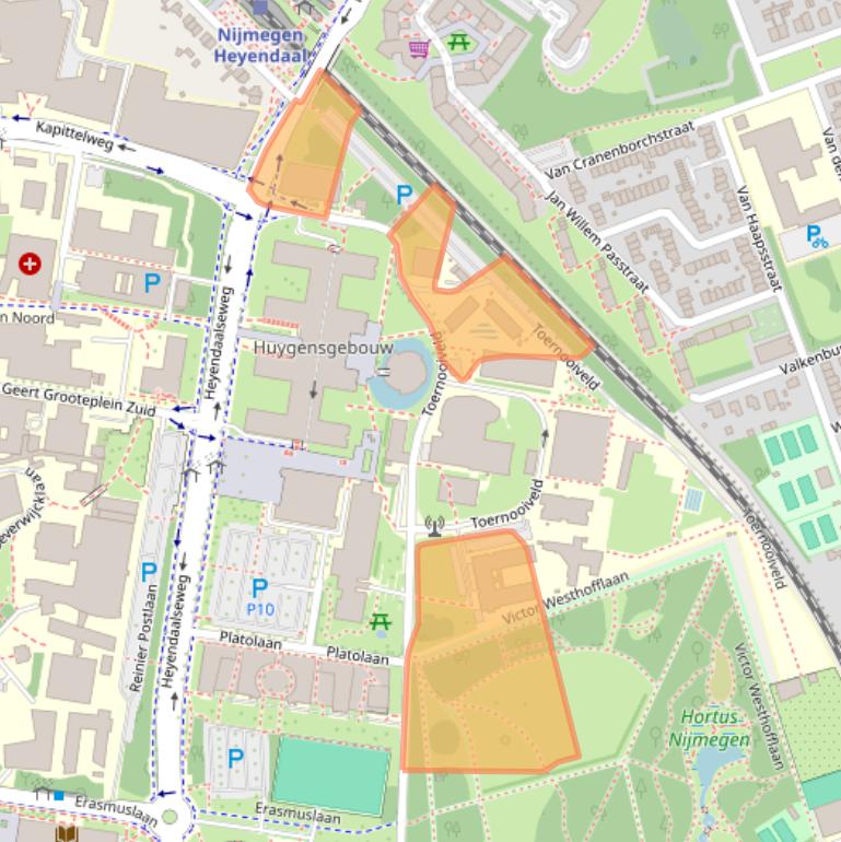 Kaart van postcodegebied 6525EC.