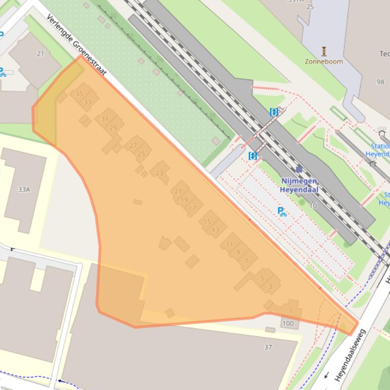 Kaart van postcodegebied 6525EG.