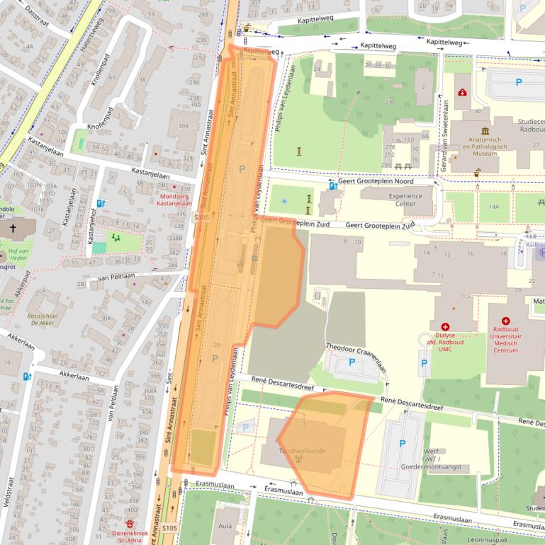 Kaart van postcodegebied 6525EX.